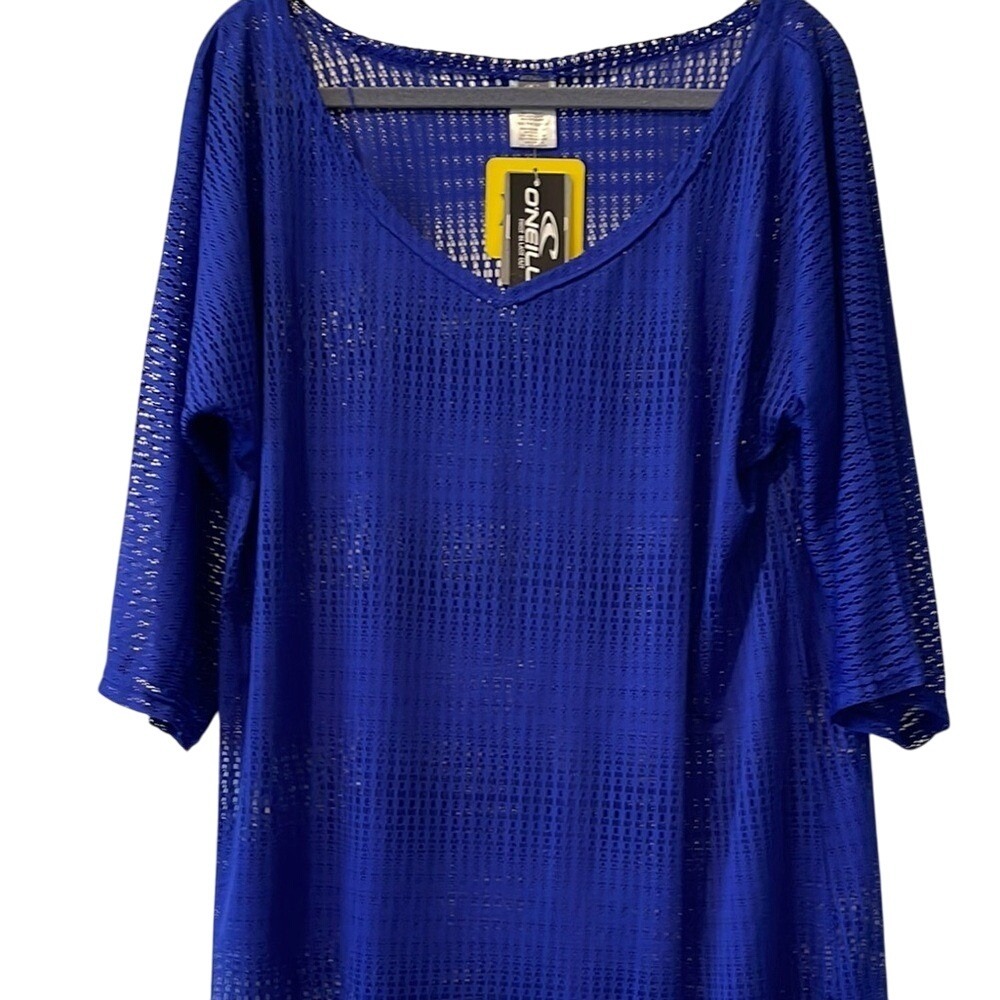 O'Neill Women's Blue Mesh Swim Bathing Suit Cover‎ Up XS/S NWT